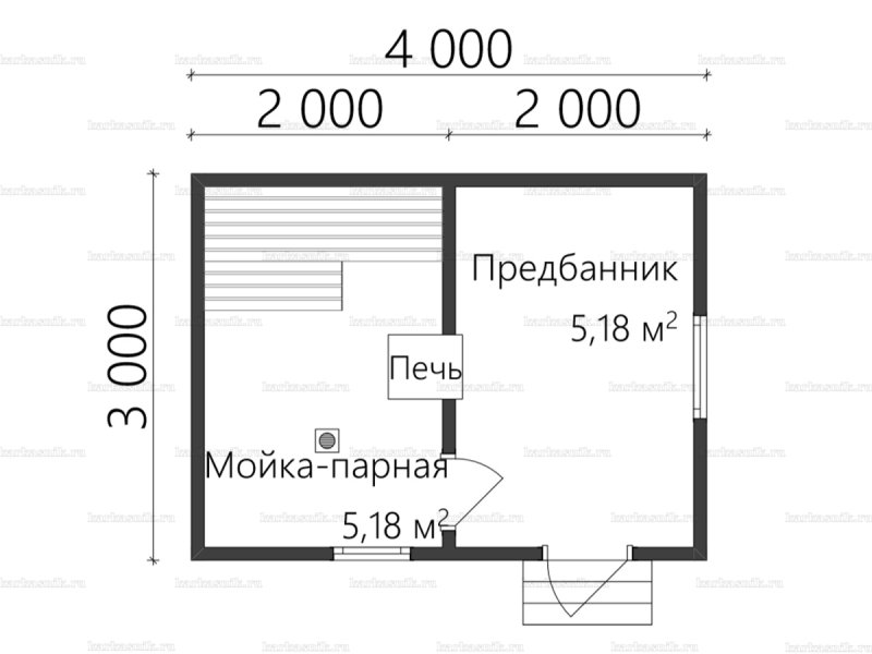 Каркасная баня 6х3.5