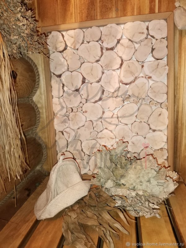 Панно из можжевельника для бани