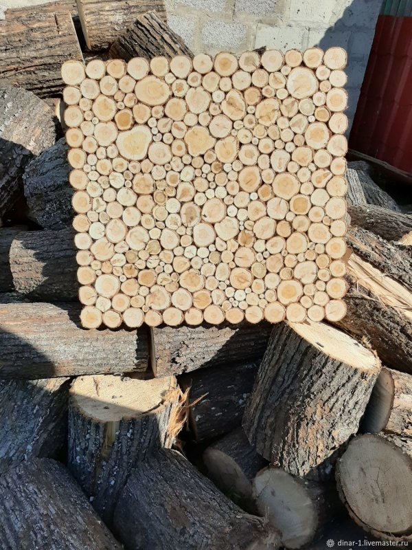 Панно из можжевельника в парной