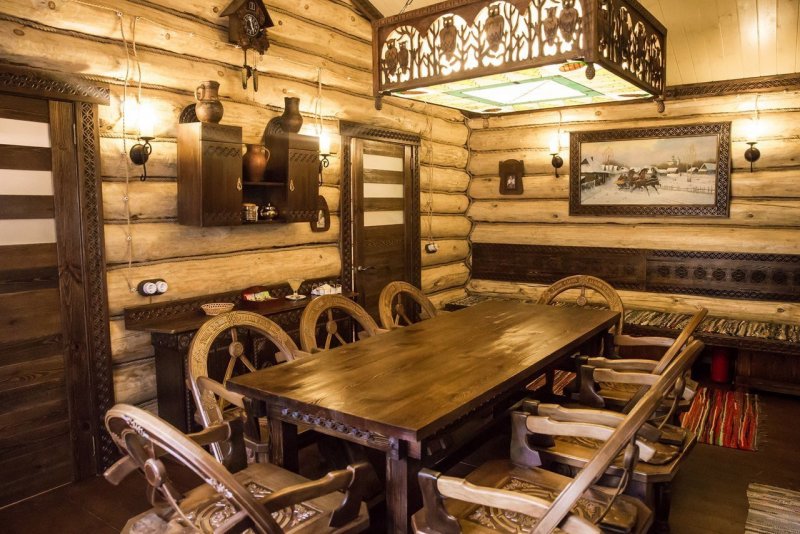 Отделка бани в русском стиле