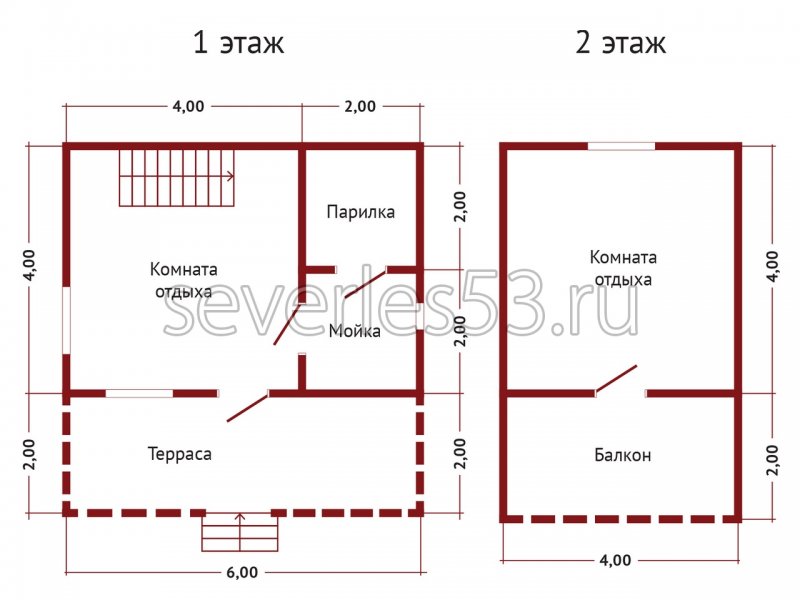 Схема бани с парилкой мойкой и предбанником 4х4