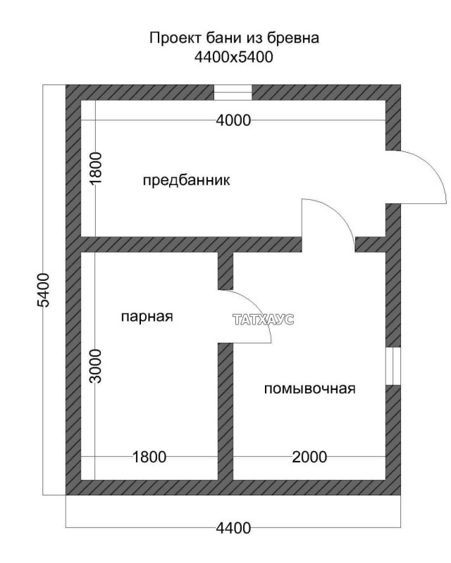 Планировка бани 3х4