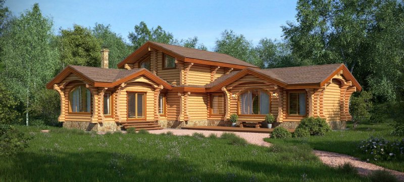 Деревянный дом из бревна