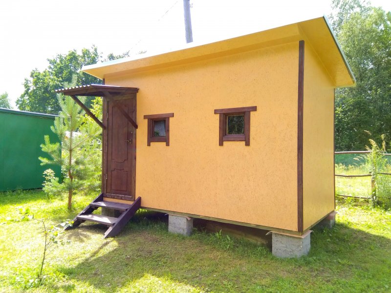 Каркасная баня из фанеры