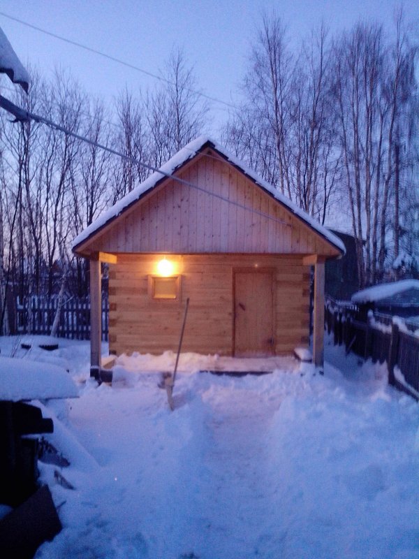 Баня в деревне зима