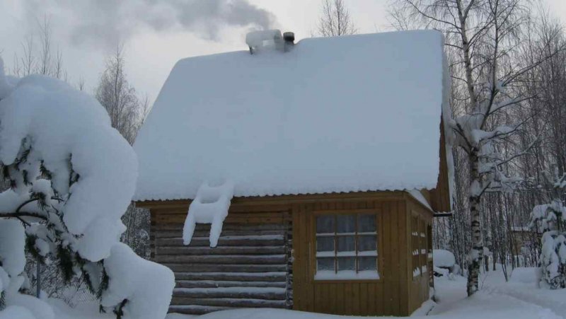 Баня зимой фотосток