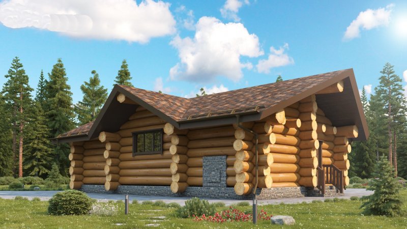 Дикий сруб бани