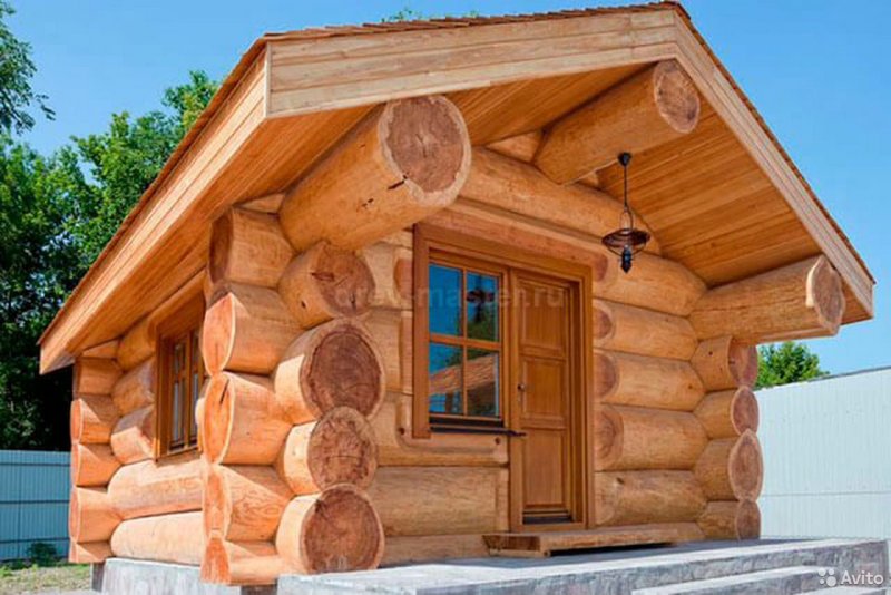 Баня из больших бревен (147 фото)