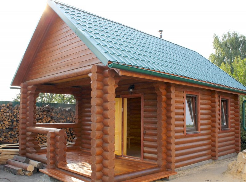 Бани из оцилиндрованного бревна 6x4