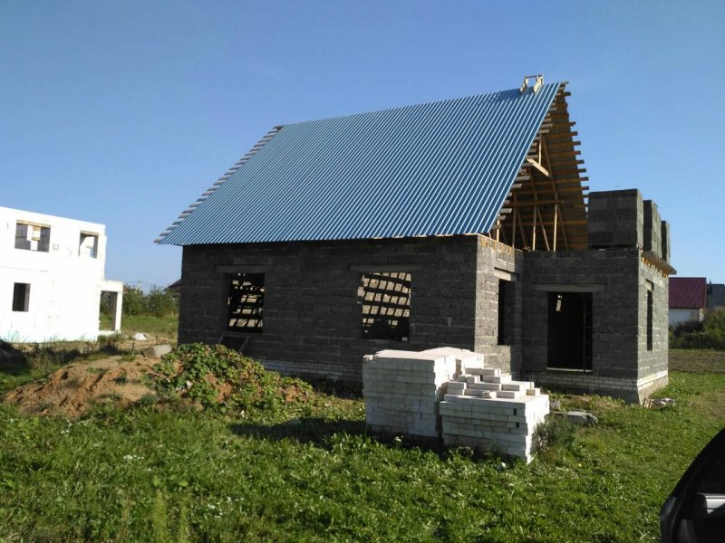 Балки в доме из арболита