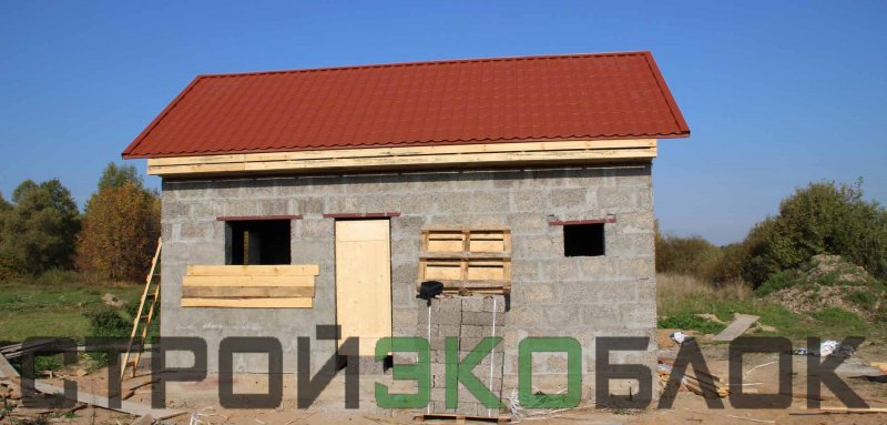 Баня из арболитовых блоков 3 на2