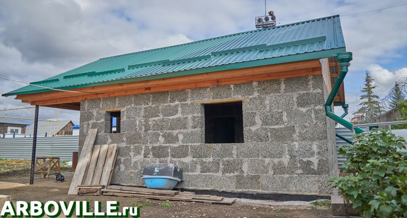 Кладка бани из арболитовых блоков