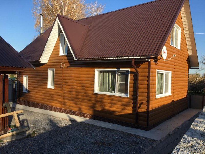 Отделка сайдингом под брус