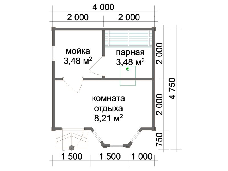 Планировка бани 6х5 мойка и парилка отдельно