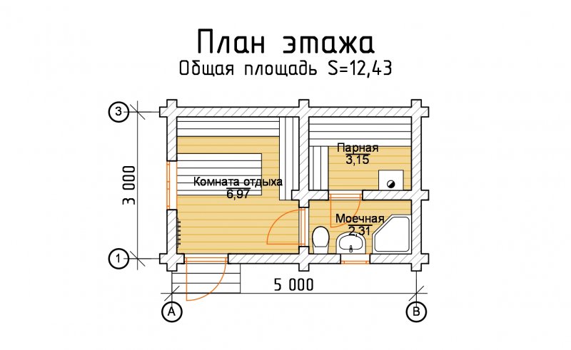 Баня 3х2 планировка с парилкой