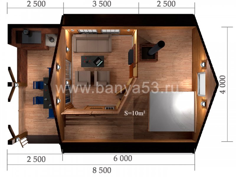 Баня 4x5 планировка