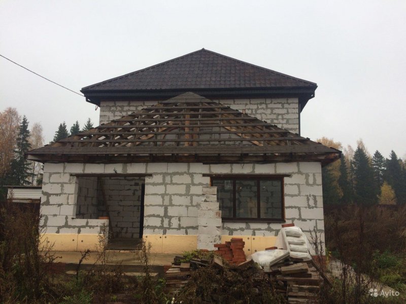 Баня из газобетона угловая, полукруглая