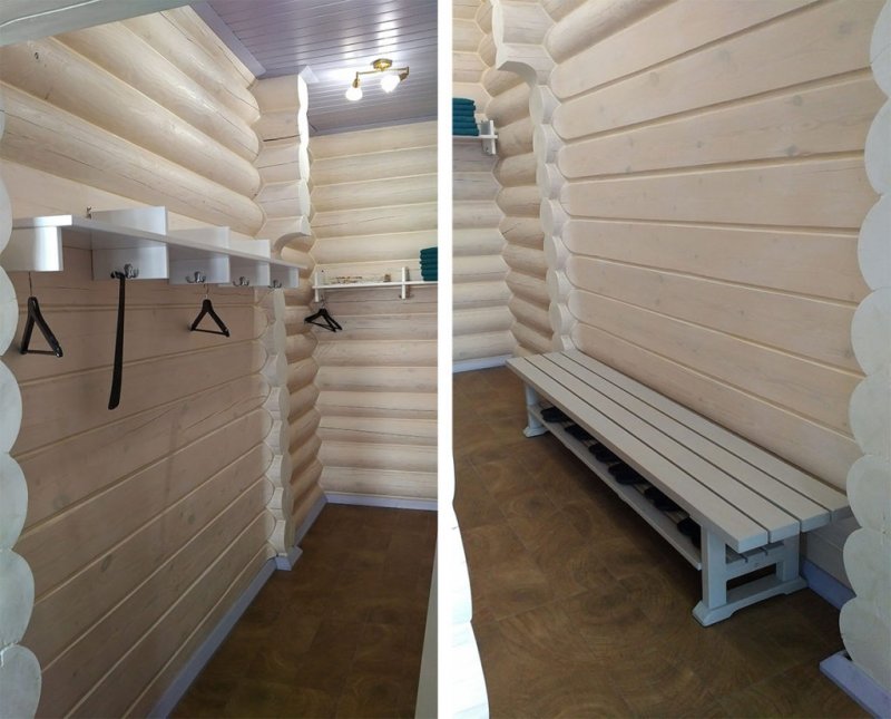 Отделка бани из бревна внутри