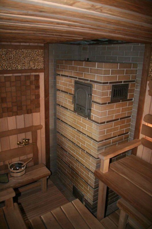 Русская печь для бани с закрытой каменкой