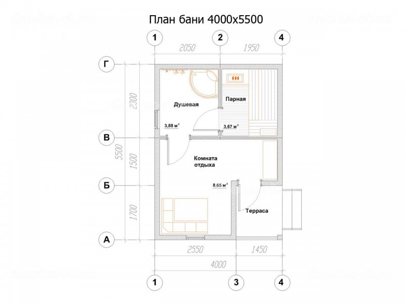 Баня 3х8 планировка