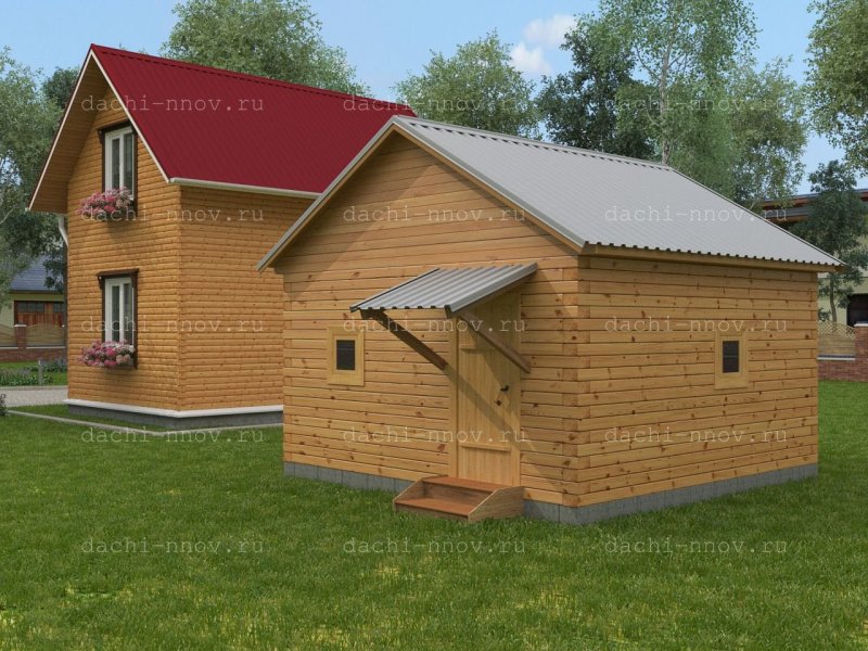 Угловая баня из бруса