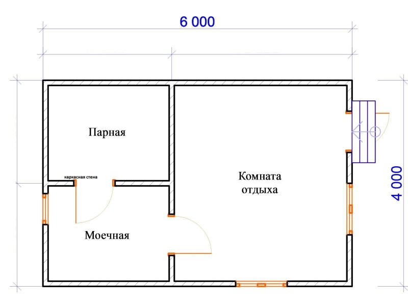 Проект бани 5х4 из кирпича