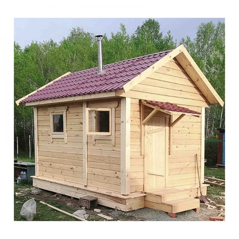 Каркасная баня под ключ 2,4*4