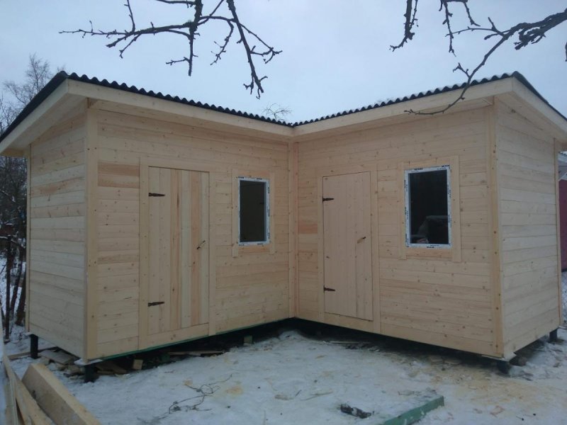 Сараи бытовки хозблоки углом