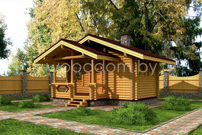 Баня из сухостойной сосны