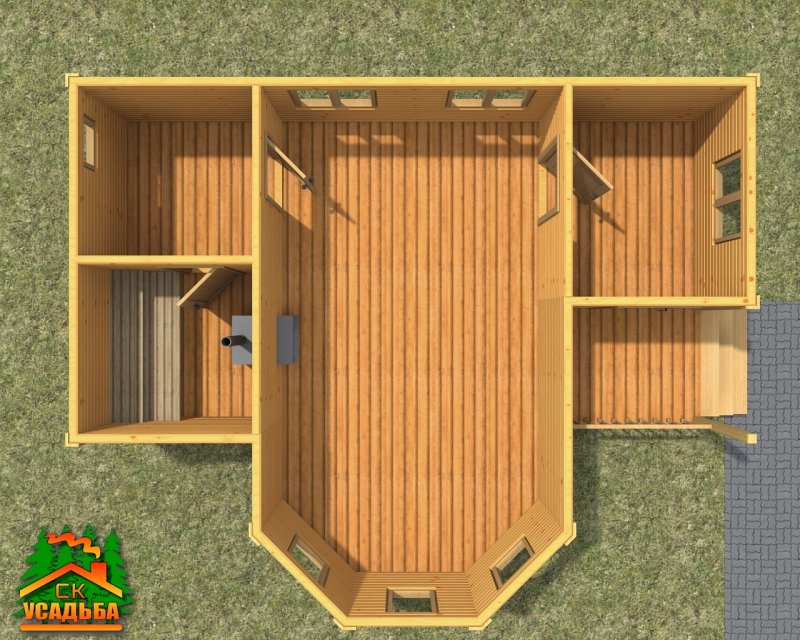 Проект бани 10x4