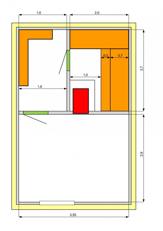 Оригинальная планировка бани 6х4