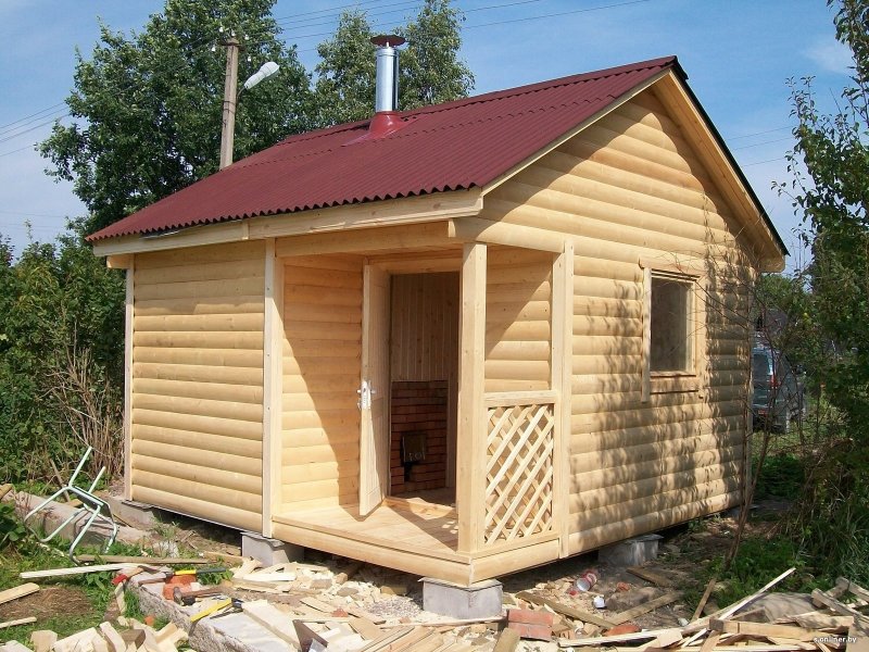 Каркасная баня 4х4