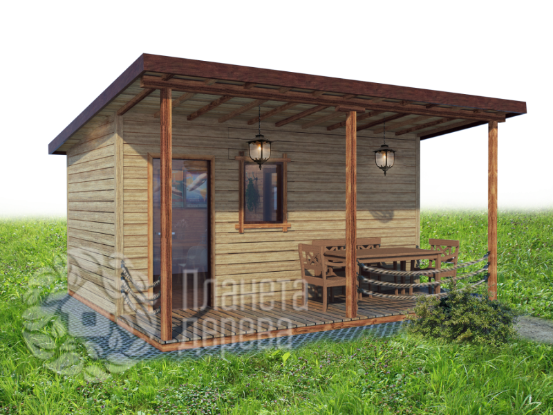 Баня 6х3 с террасой
