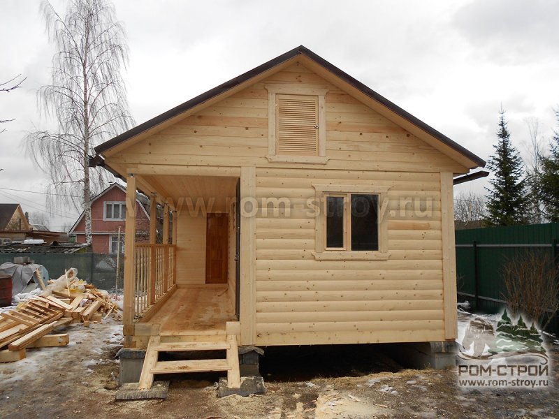 Баня 3х3 с верандой 2х3
