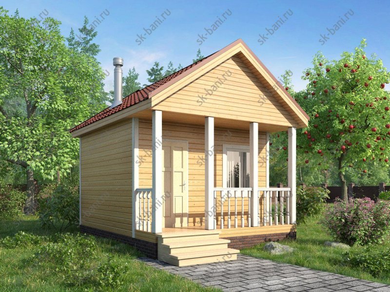 Баня 6*4 вид с террасой