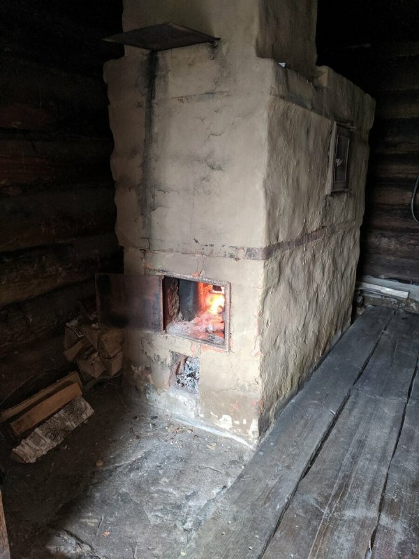 Деревенская баня изнутри