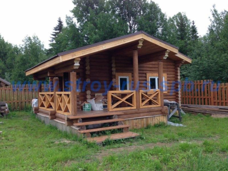 Срубы бань с террасой