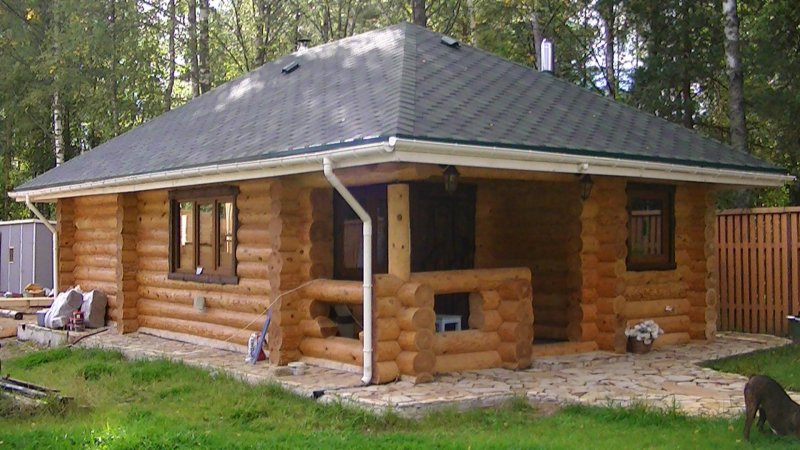 Баня из кругляка под ключ