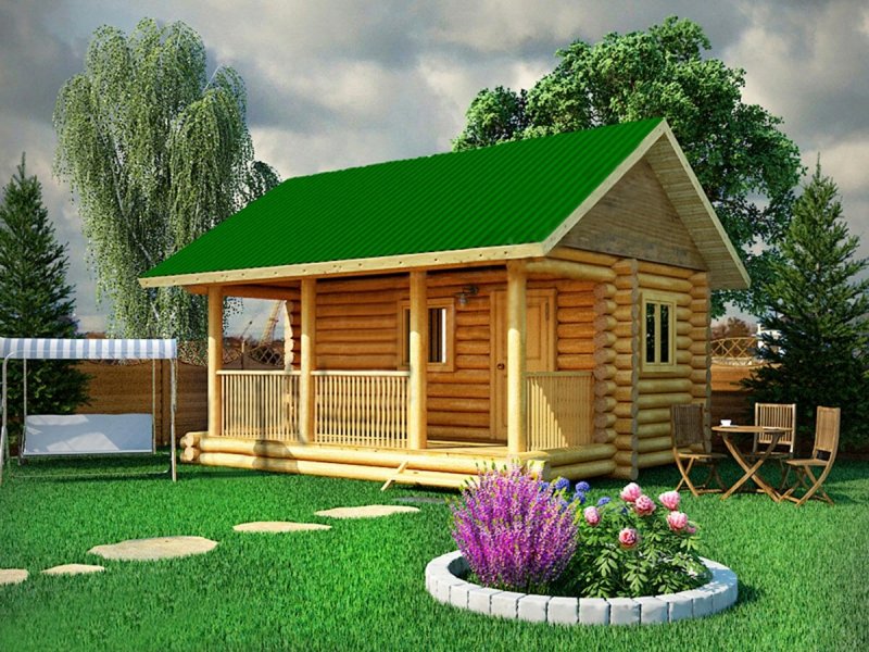 Баня с террасой 12 х 4