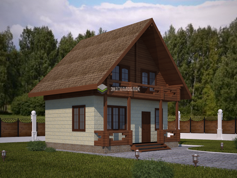 Комбинированный дачный дом