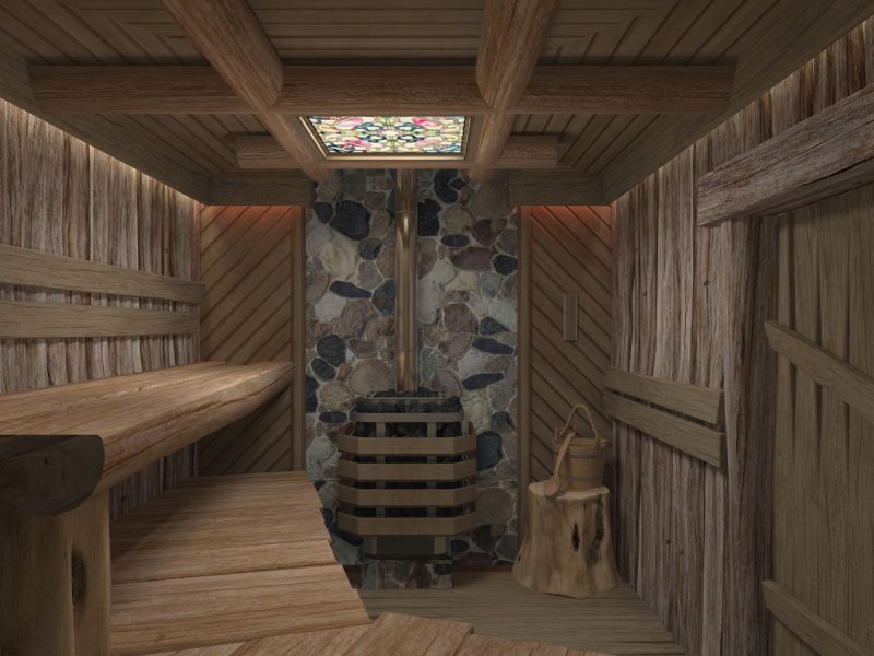 Предбанник в стиле Леший