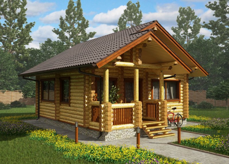 Баня из оцилиндрованного бруса