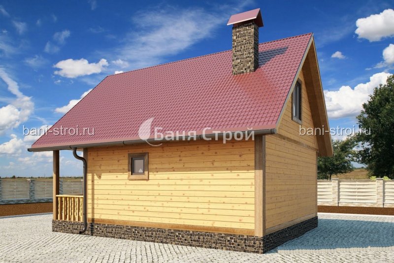 Бан с двухскатной крышей