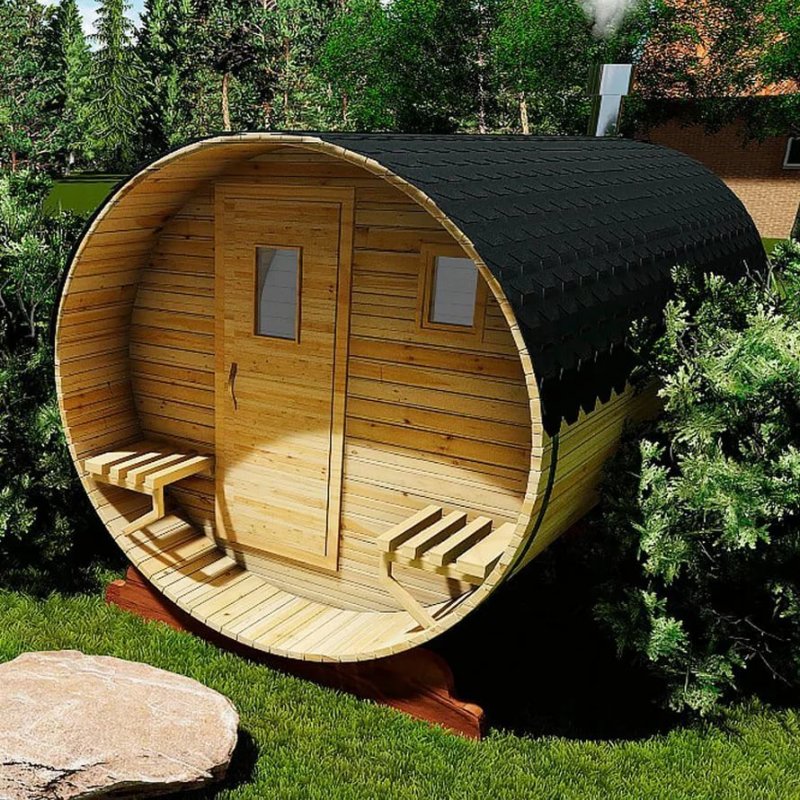 Круглая баня бочка