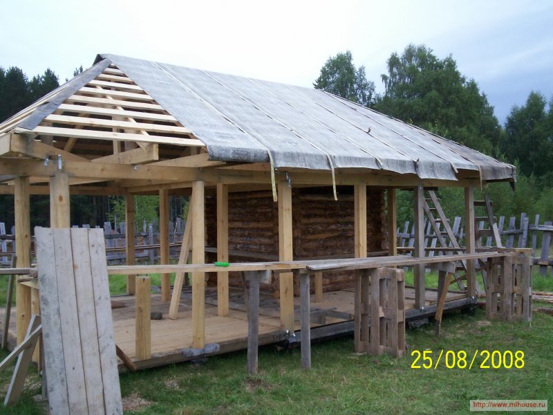 Беседка из рубероида