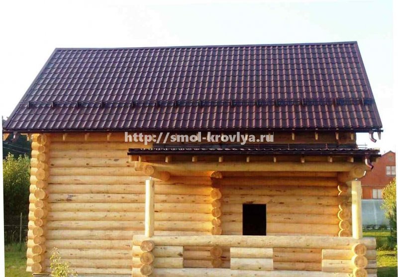 Крыши бань с террасой