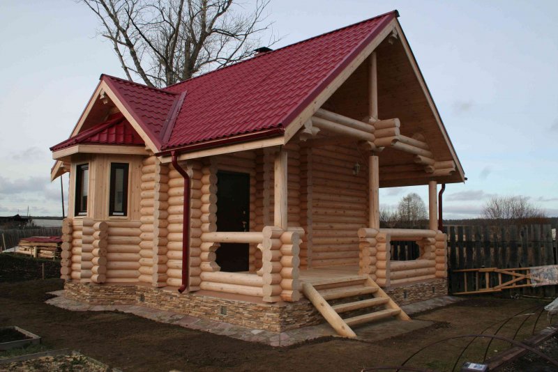 Дом баня из оцилиндрованного бревна