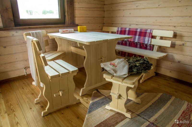 Скамья для бани 900х390х450 ВИМОС