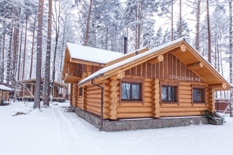 Дом-баня из бревна под ключ 100м2