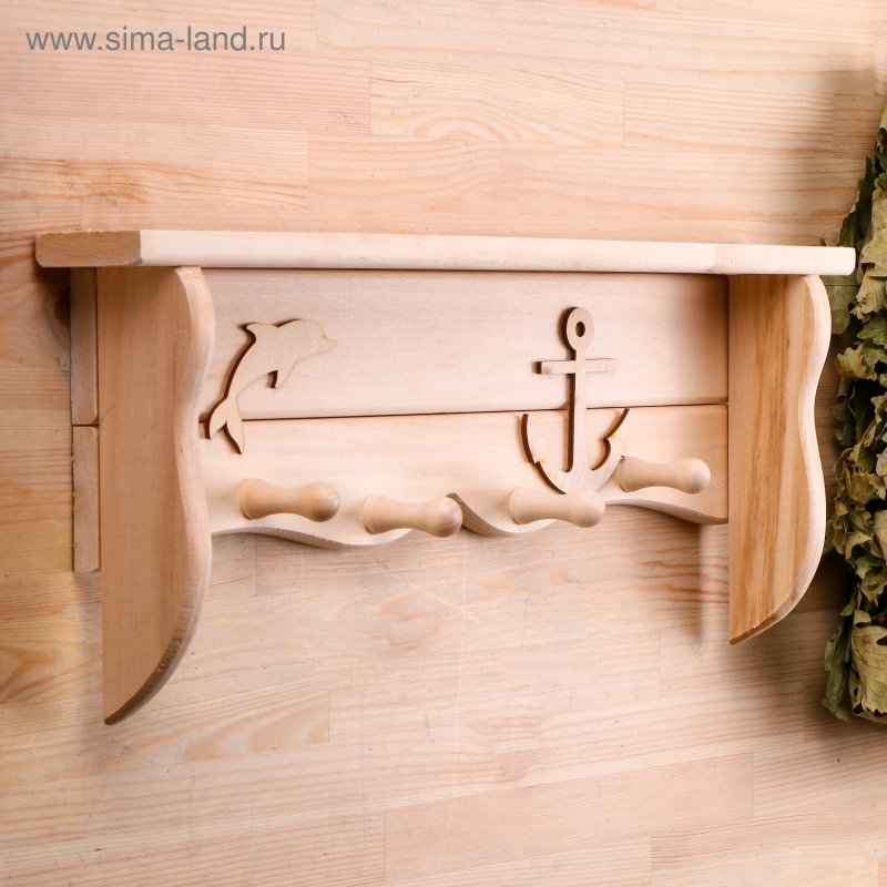 Вешалка банная линия 3-х рожковая, липа, 30см 12-501 (25)